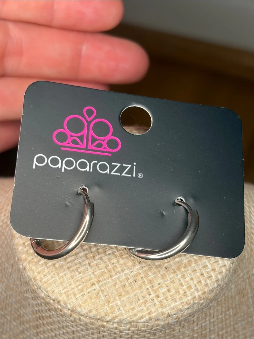paparazzi Silvertone Shiny Mini Hoops